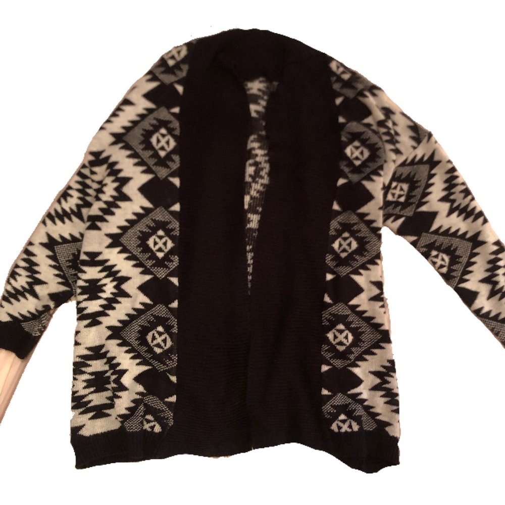 Say What Black and White Cardigan
